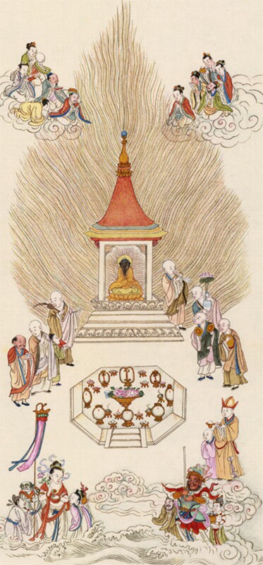清丁观朋法界源流图高清微喷原大复制品装裱临摹画稿国画