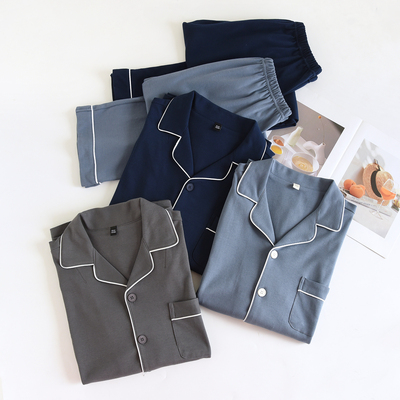 加厚纯棉睡衣男士春秋冬长袖2025新款冬天薄款100%全棉磨毛家居服