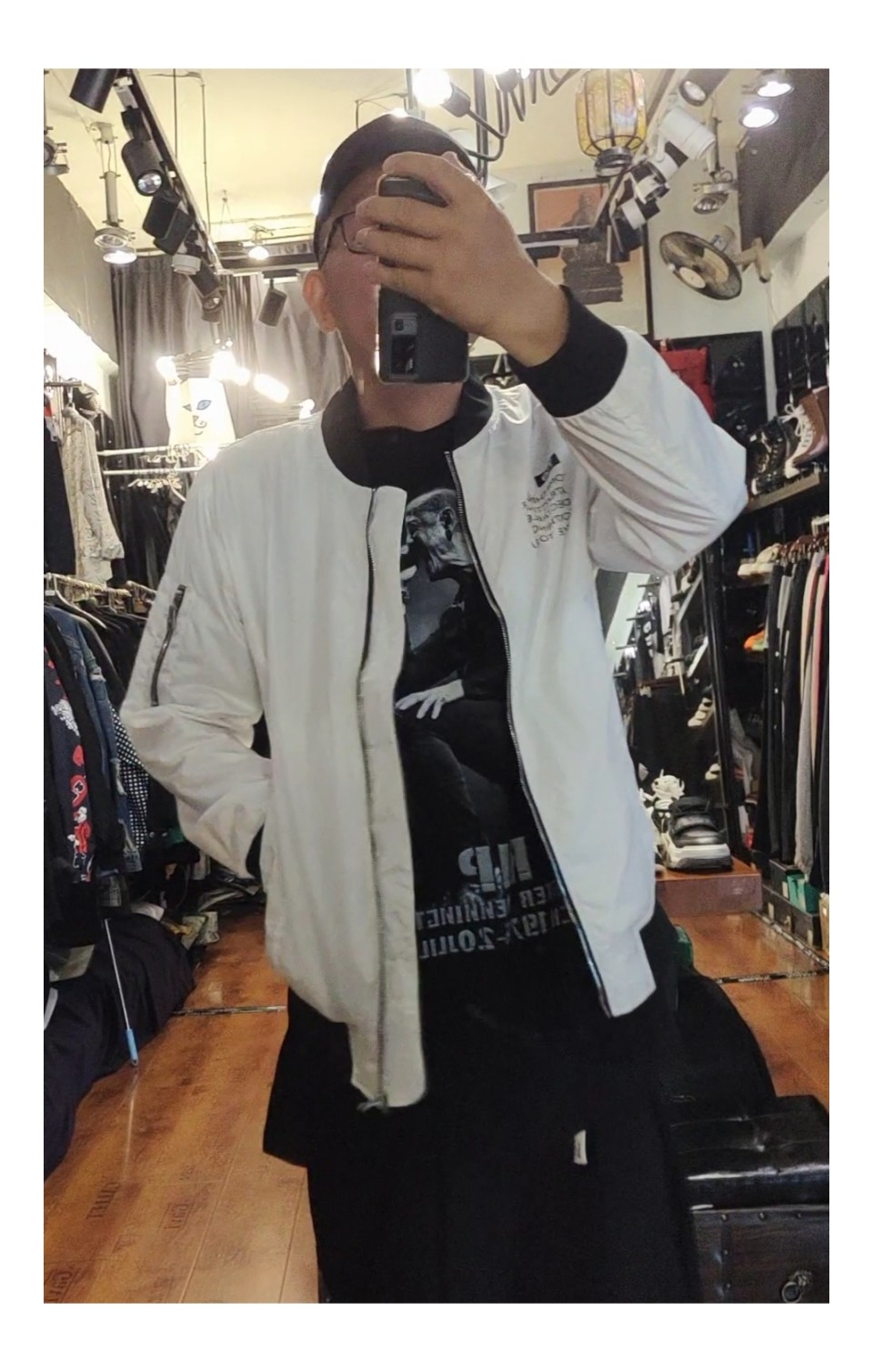 【五一福利】白色飞行员夹克男春薄款潮牌修身棒球服百搭外套上衣
