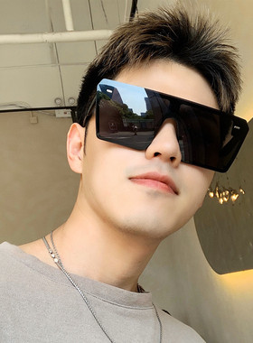 韩版复古超大框方形太阳镜潮男女欧美显瘦墨镜一体式眼镜ins网红