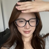 复古黑框猫眼素颜眼镜女潮大方圆脸显瘦高智感防蓝光可配近视度数