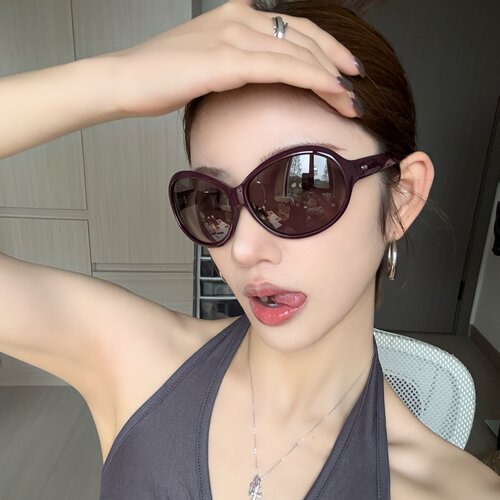 复古酒红大框显瘦防UVB太阳镜