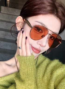 金属老钱风飞行员蛤蟆镜显瘦墨镜