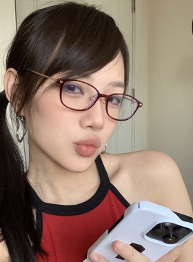 高品质超轻素颜猫眼眼镜女潮小框日系红色防蓝光学生配近视高度数