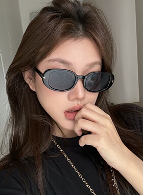 复古黑猫眼T字大框显瘦太阳镜