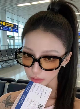 复古黑框茶片椭圆大框显瘦太阳镜