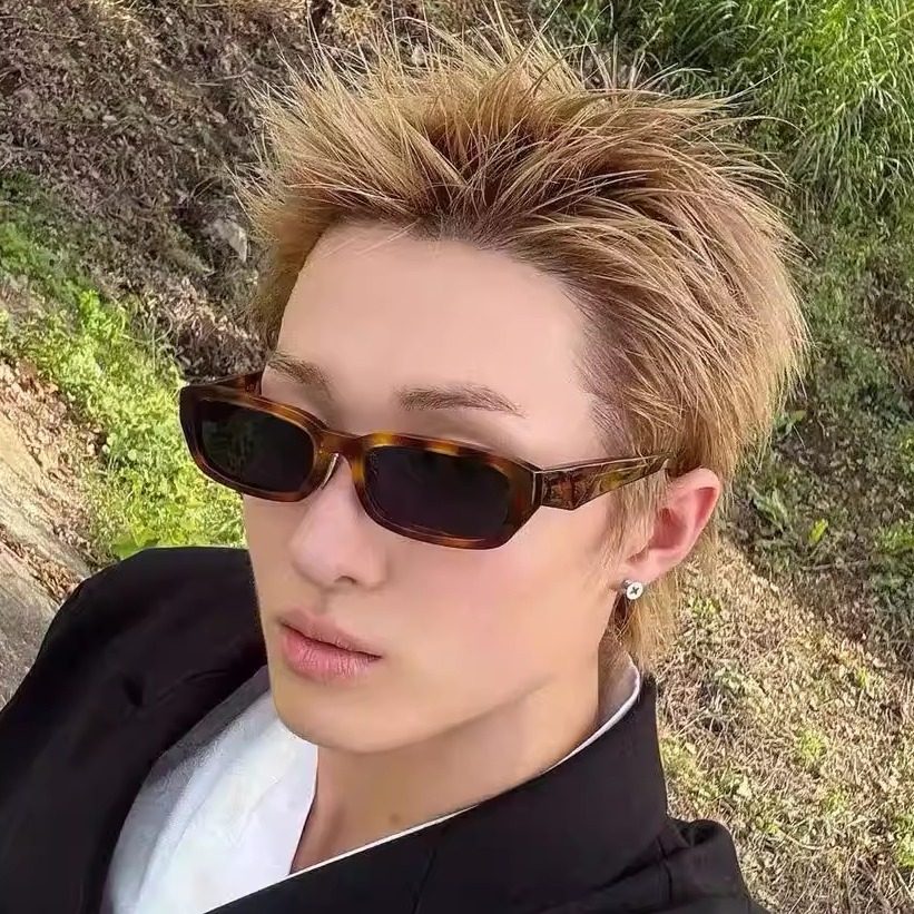 韩男cortis马丁同款复古豹纹色猫眼墨镜韩版潮显气质高级感太阳镜