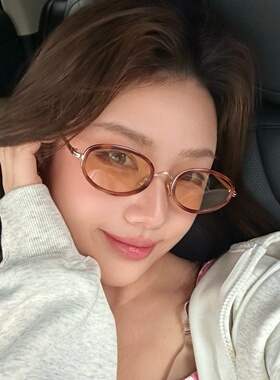 复古豹纹GM椭圆防UVB墨镜女方