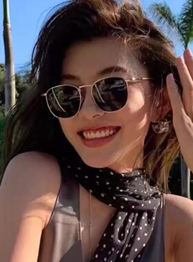 金属老钱轻奢风大框偏光墨镜显瘦