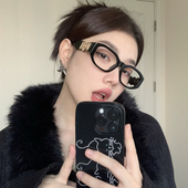 复古黑框眼镜欧美风素颜平光镜方圆脸显瘦防蓝光配近视高度数女潮