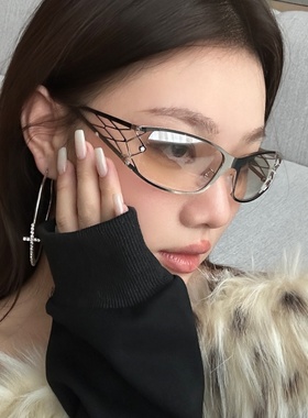 金属网格银色镂空辣妹风太阳眼镜