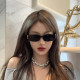 2025新款 欧美ins小脸辣妹偏光墨镜小款 复古方形蹦迪简约太阳镜女
