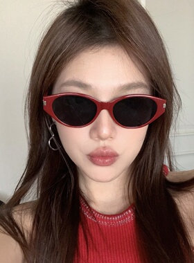 复古酒红猫眼墨镜女高级感太阳镜