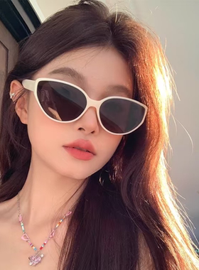 复古白色猫眼gm墨镜女