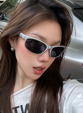 复古银框灰骑行防UVB墨镜