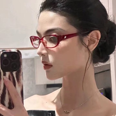 猫眼眼镜女款2025新款小框素颜