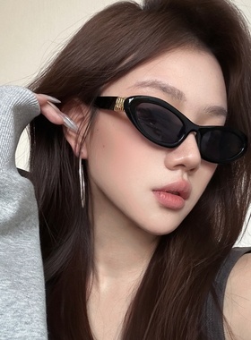 欧美辣妹风猫眼黑色墨镜女潮显瘦