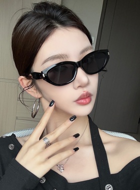 复古黑色猫眼墨镜女高级感太阳镜