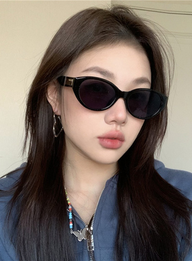 欧美复古辣妹风猫眼太阳镜女潮方圆脸显瘦防紫外线高级感韩版墨镜