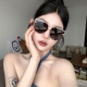 超轻TR偏光猫眼白边墨镜女方圆脸显瘦高级感开车驾驶欧美太阳眼镜