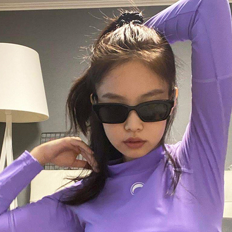 2023新款Jennie网红同款偏光墨镜链条女大脸显瘦太阳眼镜欧美小框