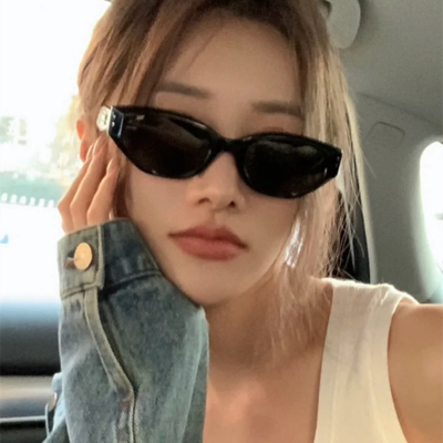 欧美复古猫眼高级感圆脸显瘦墨镜