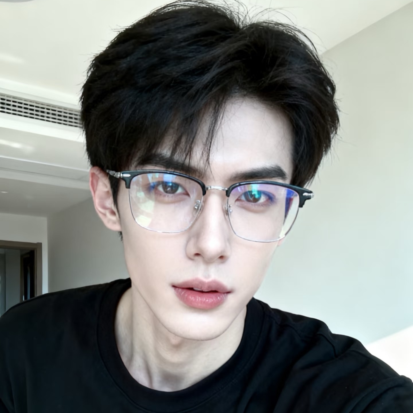 斯文败类痞帅风商务半黑框眼镜