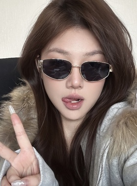 金属猫眼老钱风女方圆脸太阳墨镜