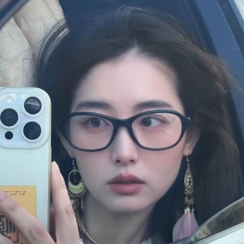 复古黑框猫眼素颜眼镜配近视度数