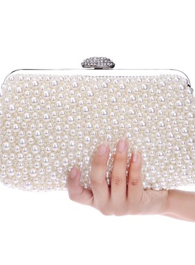 白色珍珠包包手提高品质喜婆婆婚宴手拿包配旗袍的包包精致手拎包