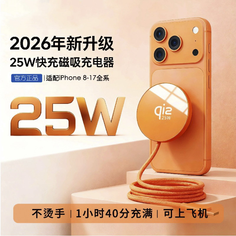 25w无线磁吸充电器底座