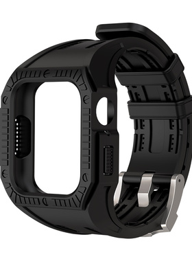 适用苹果手表表带s9iwatch8运动硅胶applewatch7iwatchs/applewatchs一体式半包保护壳iPhonewatch代s8s7个性