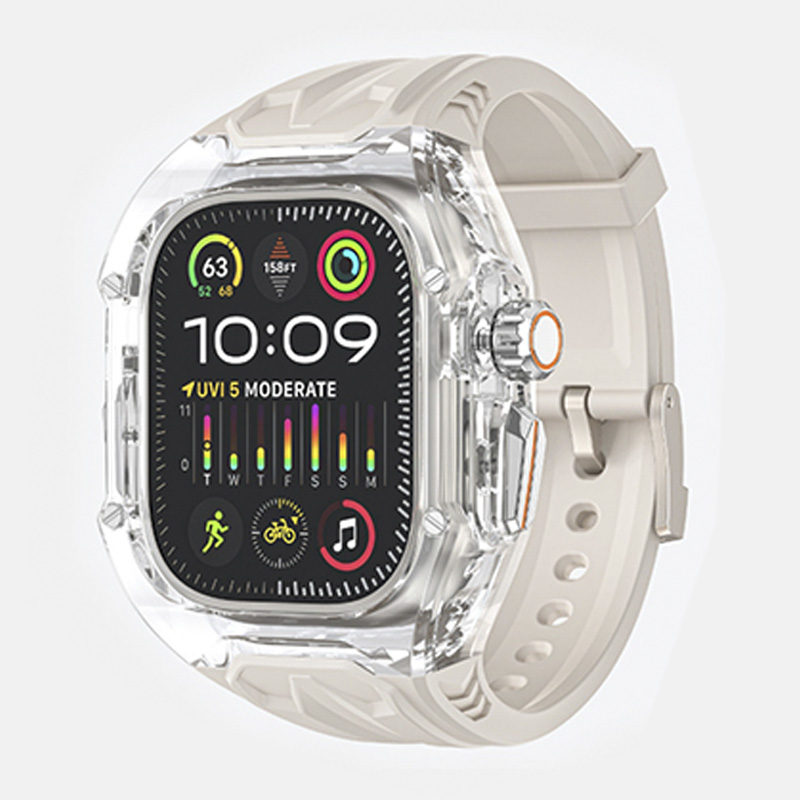 适用AppleWatchUltra2表带iWatchUltra保护壳AppleWatch9改装Ultra2透明S9套S8苹果iWatch手表带AppleWatchS8