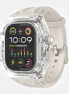 适用AppleWatchUltra2表带iWatchUltra保护壳AppleWatch9改装Ultra2透明S9套S8苹果iWatch手表带AppleWatchS8