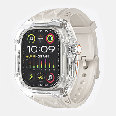 适用AppleWatchUltra2表带iWatchUltra保护壳AppleWatch9改装Ultra2透明S9套S8苹果iWatch手表带AppleWatchS8