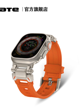 适用ultra49mm手表带个性新款潮流45/44改装applewatchultra2运动机械风不锈钢接口软TPU苹果iwatch12567金属
