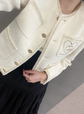 CHESTER CHARLES 22冬女时髦率性镶边口袋刺绣粗花呢外套香港直邮