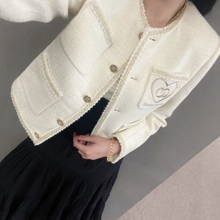 CHESTER CHARLES 22冬女时髦率性镶边口袋刺绣粗花呢外套香港直邮