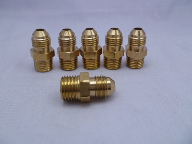 铜外丝直通接头M12X1.25-1/4公英外丝变径接头转换2分变M12X1.25