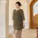 减龄 设计感小众大码 爆款 胖mm巨显瘦短袖 美丽客栈上衣女2025新款