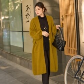 羊毛兔毛中长款 针织外套 女装 2025冬新款 琥珀清韵 美丽客栈大码