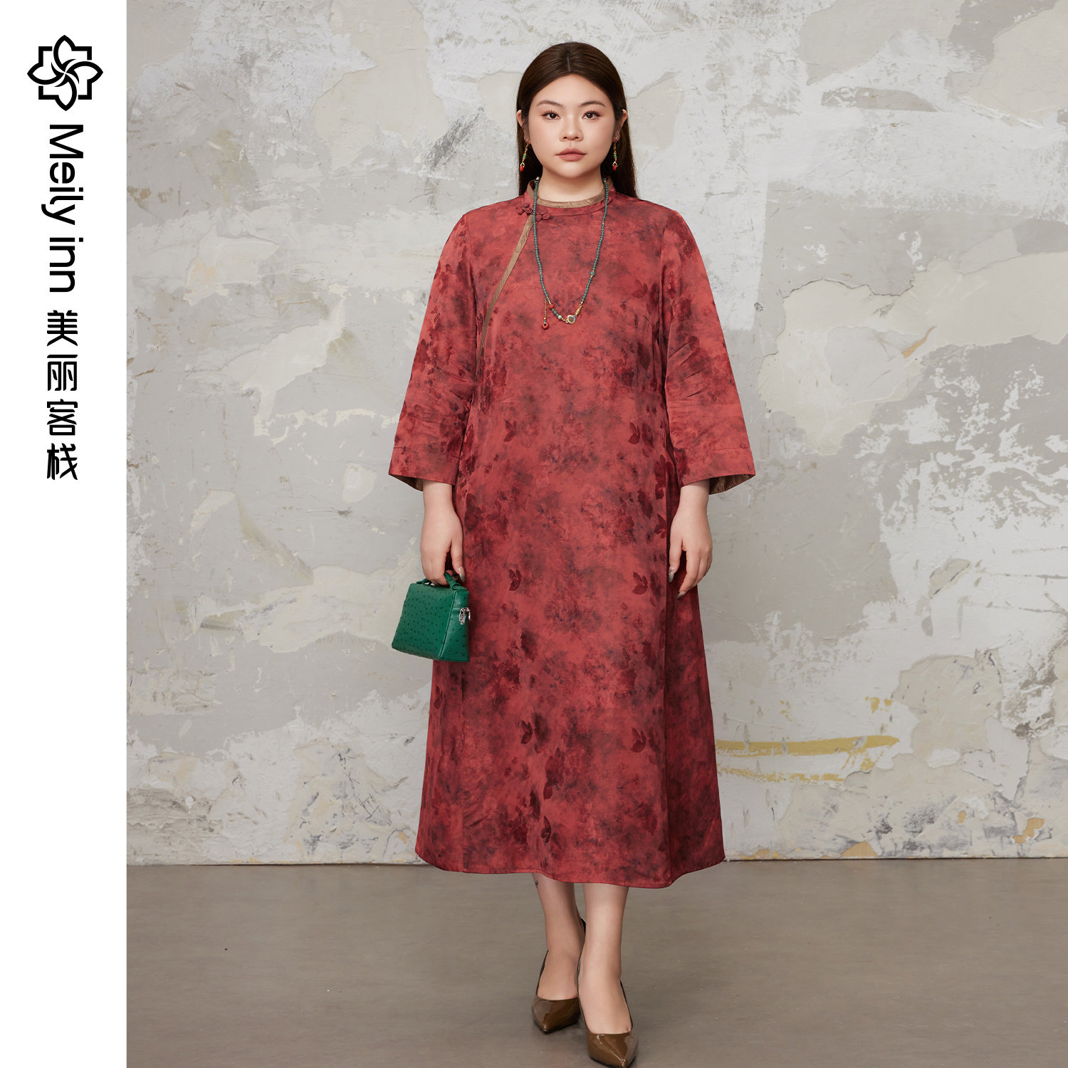 美丽客栈抑菌新中式旗袍连衣裙女图片