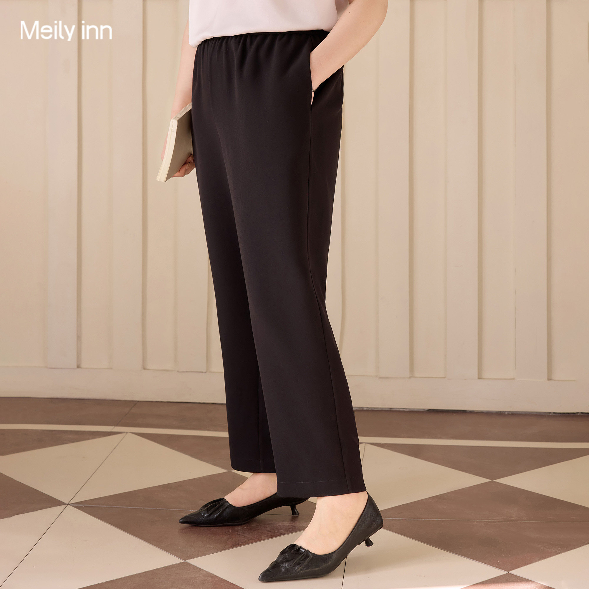 美丽客栈高端大码醋酸小脚裤女2026春新款胖mm显瘦通勤休闲长裤子
