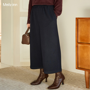 巴黎绒羊毛 八分裤 美丽客栈大码 2025冬新款 胖mm显瘦萝卜裤 女装