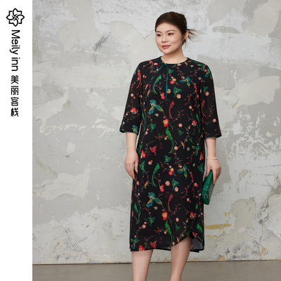 美丽客栈喜鹊迎春国风改良连衣裙