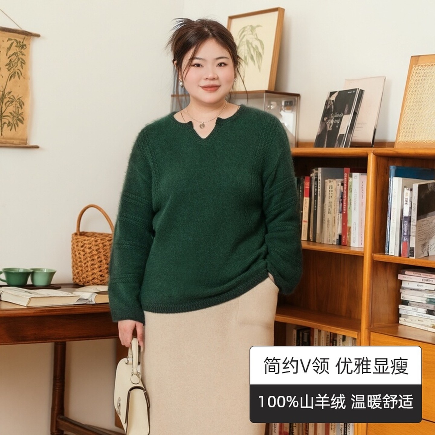 【青葱时光】美丽客栈秋冬毛衣大码女装新款减龄慵懒100%羊绒衫女,女装/女士精品,羊绒衫,淘宝优惠券,粉丝福利购,淘宝优惠卷