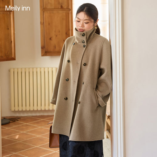 美丽客栈羊绒羊毛混纺双面呢大衣
