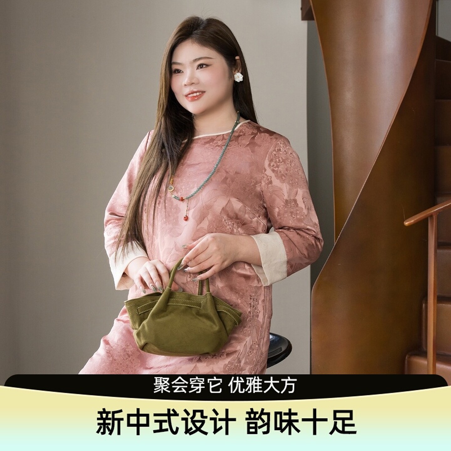 美丽客栈原创高端大码女装胖mm200斤加肥加大新中式凉感春连衣裙