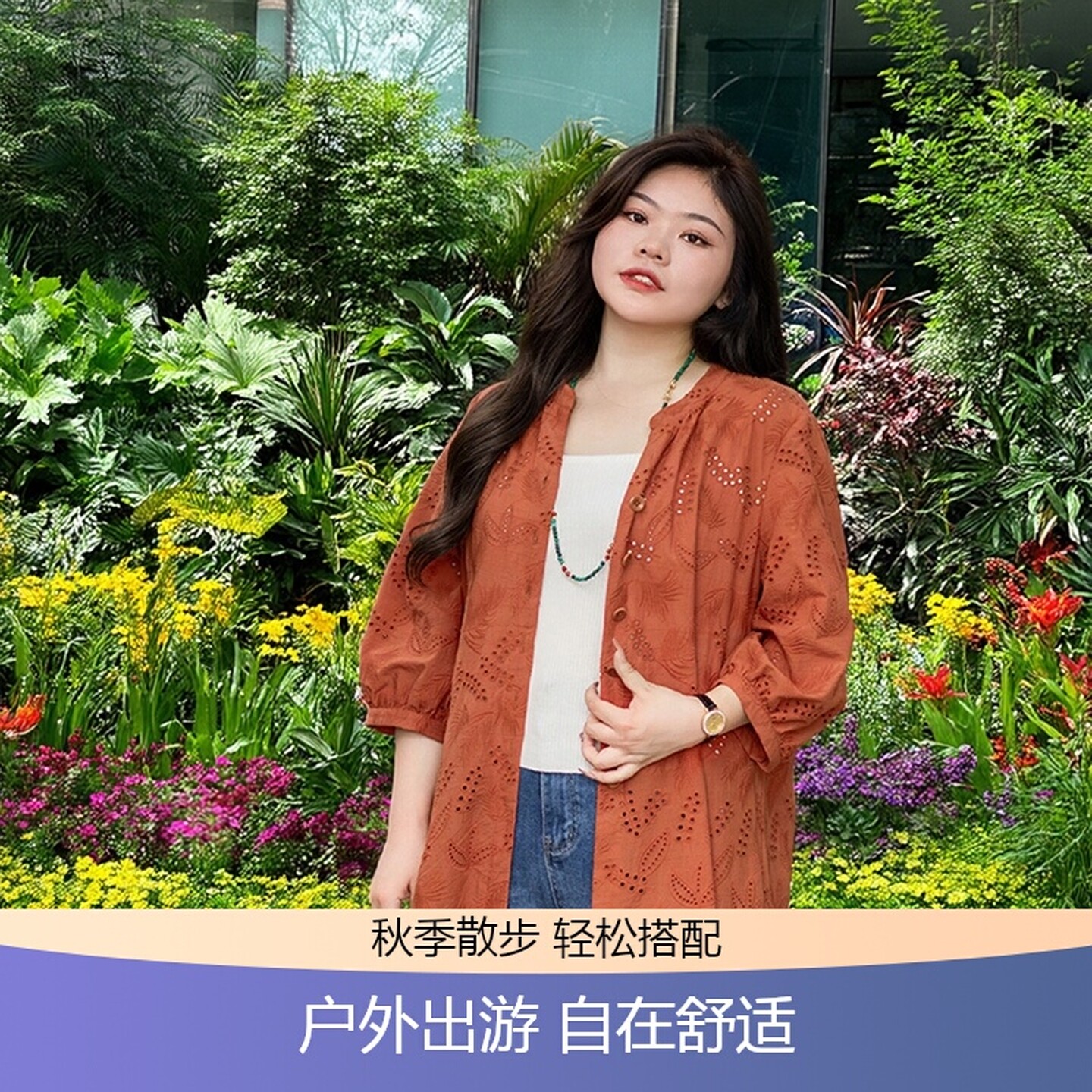 美丽客栈绵绵习风连衣裙全棉宽松大码女装胖mm秋季两穿显瘦裙子女