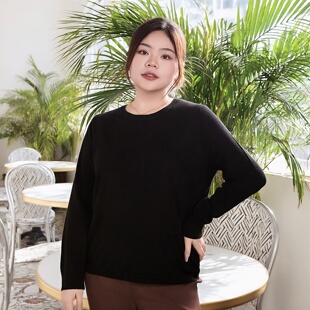 胖mm100%羊毛打底衫 针织衫 美丽客栈秋冬美拉德大码 女 轻薄保暖